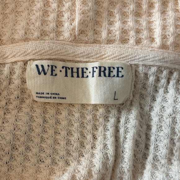 We The Free Women's Cream and Brown Hooded Sweater Large - Picture 5 of 5